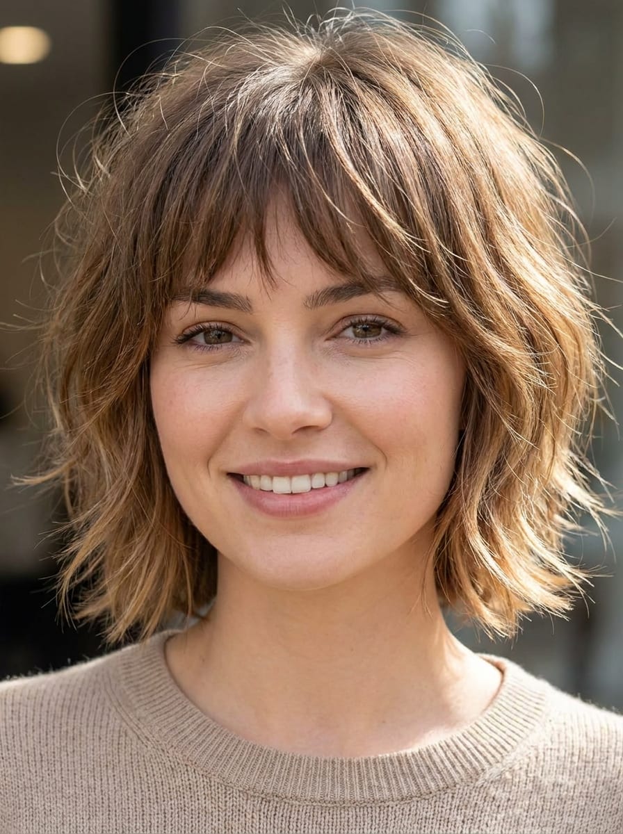 Short Shag mit Pony - chaotische Kurzhaarfrisur